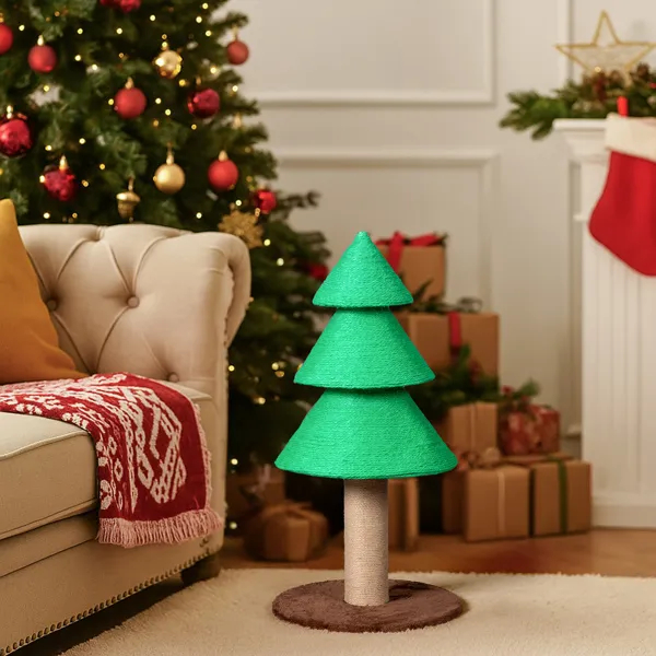Arbusto de Navidad para Gatos: Poste de Rasguñado para Felinos Interiores, Gran Torre de Rasguño con Sisal — imagen 7