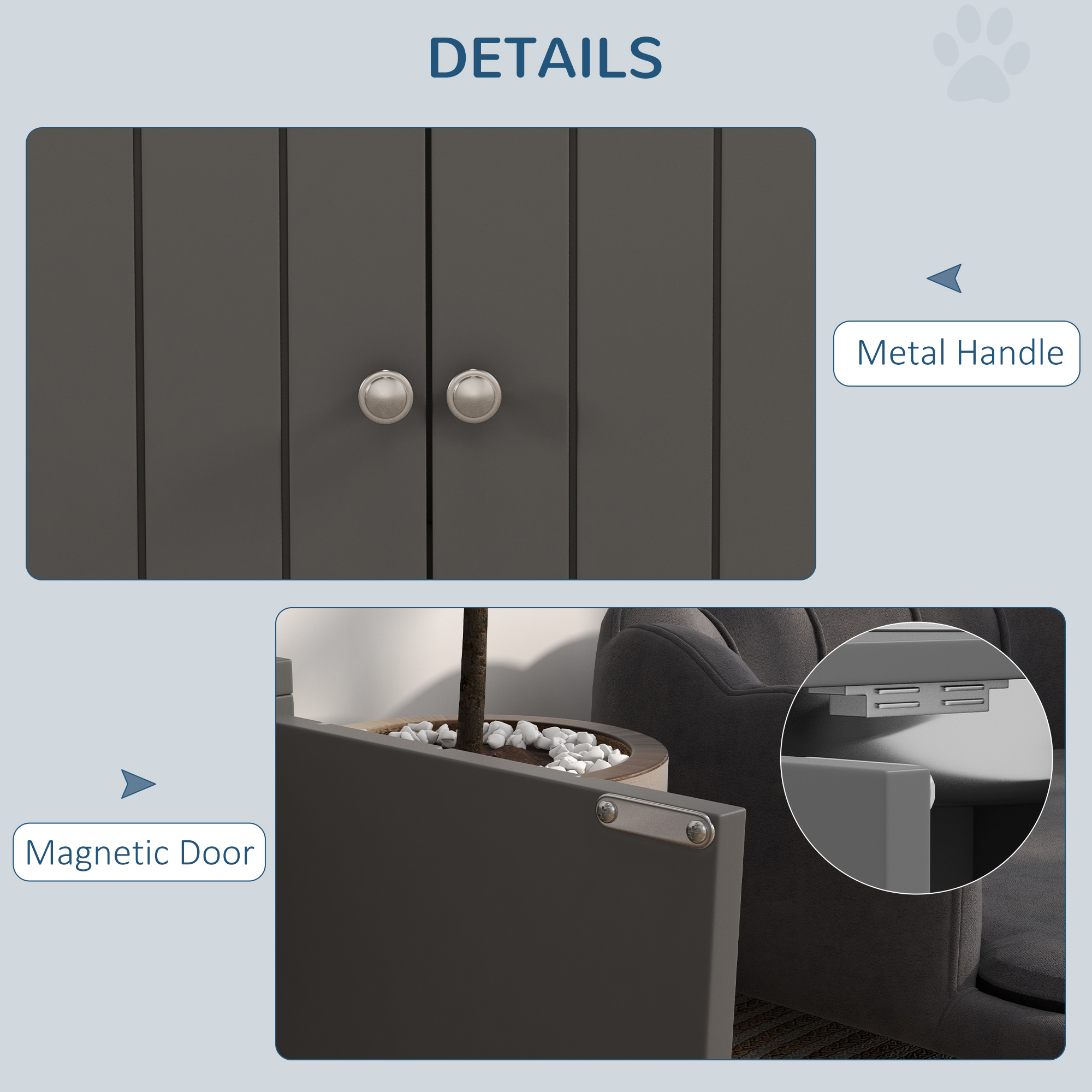 Platos Elevados para Perros con Almacenamiento de 44L, Gris — imagen 3