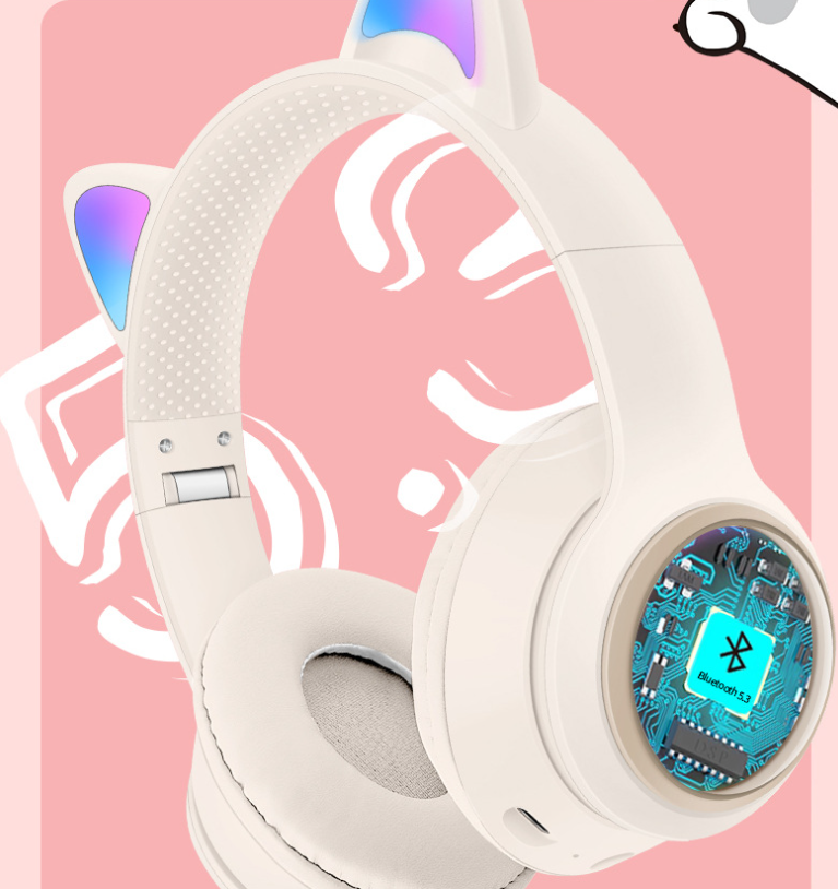 AKZ-01 Children's Cartoon Luminous Cute Pet Bluetooth Earphones Stereo Head mounted Bluetooth Earphones — image 2