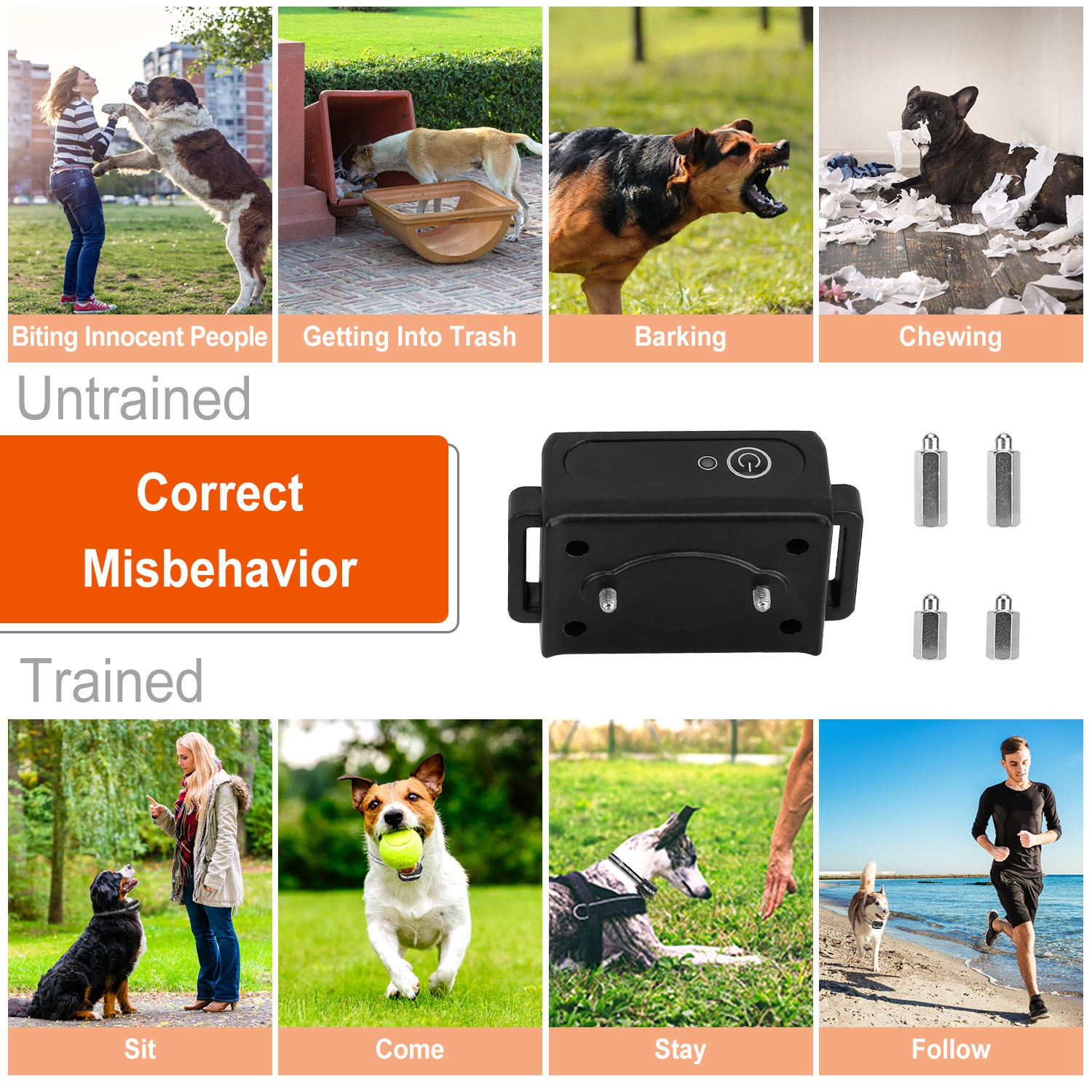 Collar de Entrenamiento Solo - Opción para Collar Completo: 3280FT Collar de Perro IP67 Impermeable con Sonido, Vibración y Corrección Eléctrica — imagen 13