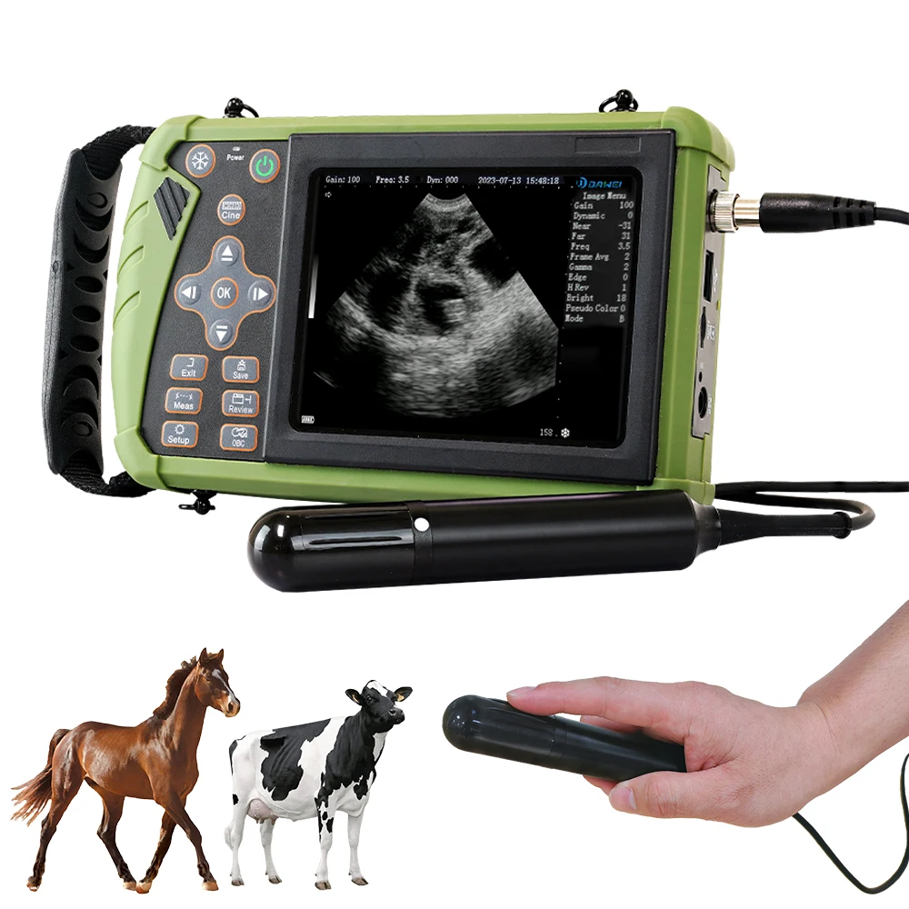 Escáner de Ultrasonido Veterinario Portátil para Embarazo Máquina B-Ultra con Probeta Rectal 3.5 MHz para Vacas Caballos Camélidos Animales