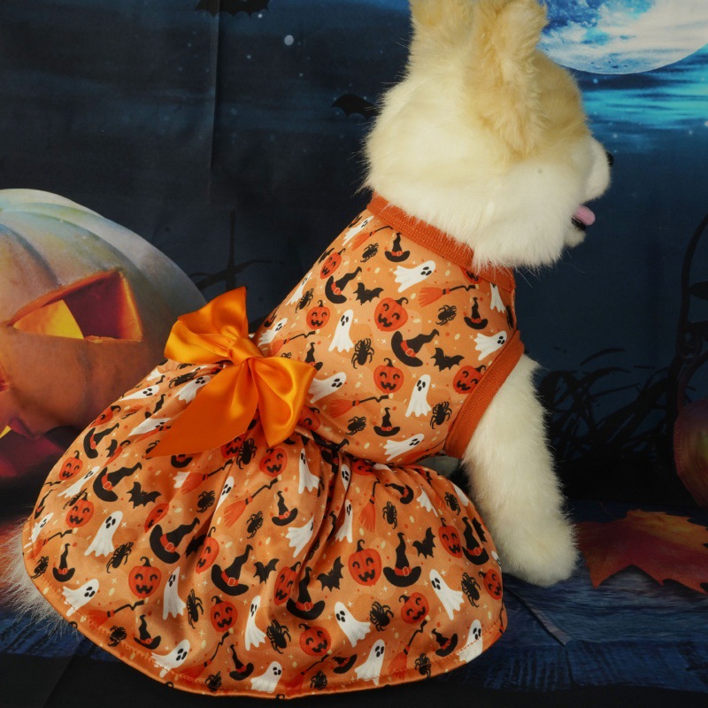 Halloween Pet Costume Pumpkin Bat Design Dog Clothing — image 1