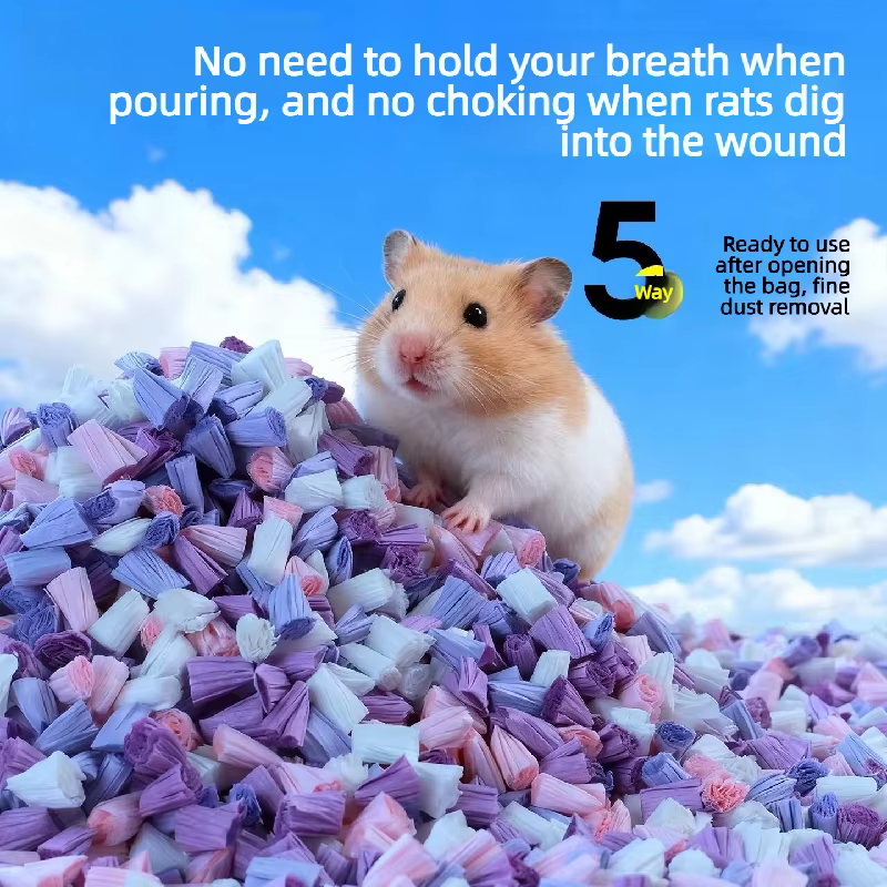 New Dust-free Paper Particle Hamster Bedding Breathe Gently Small Animal Cage Landscaping Supplies Rat Accessories — image 5