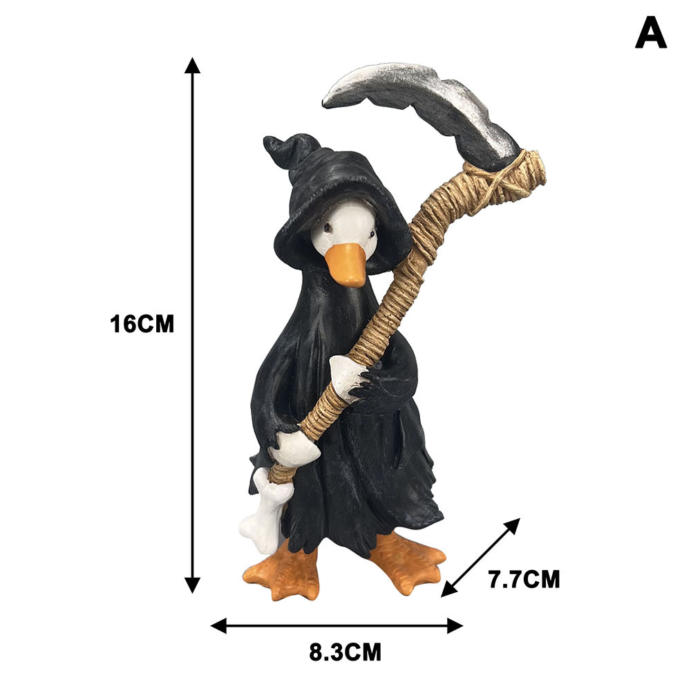 Halloween Duck Figurine Mummy Pumpkin Reaper Witch Ghost Desktop Resin Craft — image 7