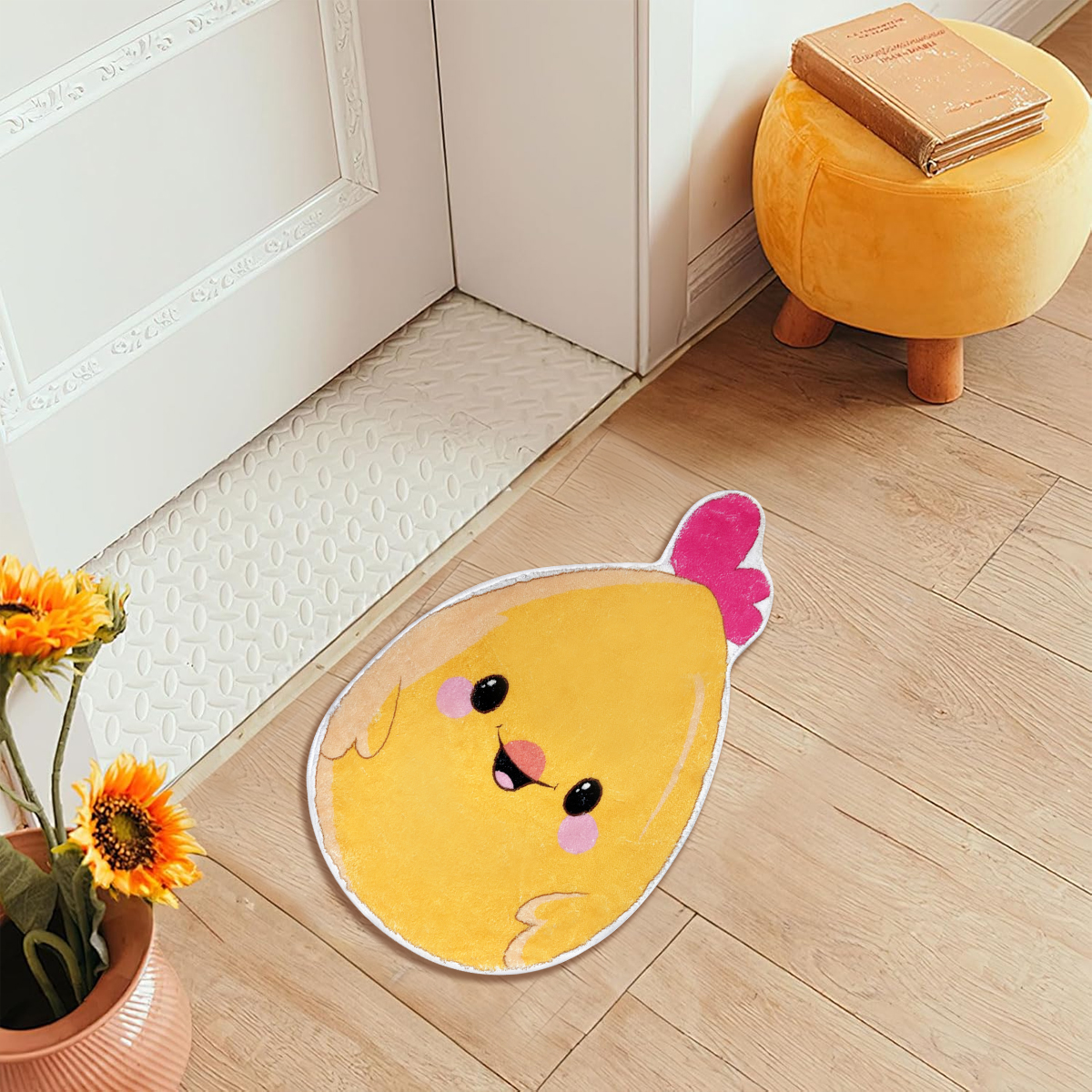 Manta de Baño para Pollos 24x15 Pulgadas Bienvenida Primavera Alfombrita Corte Non-Slip Lavable para Baño, Dormitorio o Salón Decoración de Baño para Pascua Día de la Madre Fiesta Cumpleaños Regalo — imagen 2