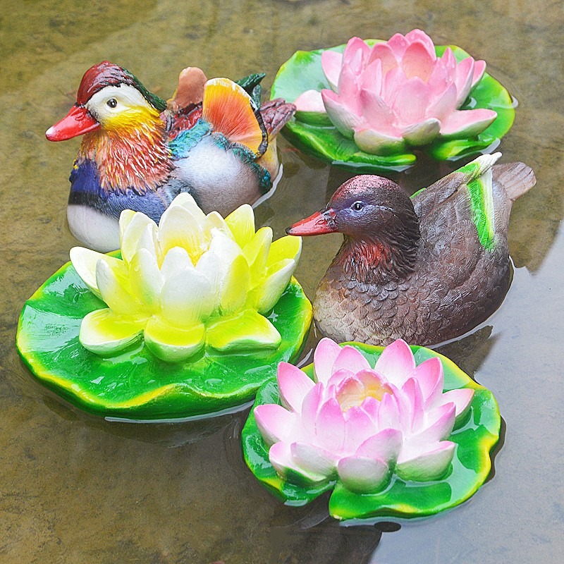 Floating Mandarin Duck Landscape Resin Decoration — image 7