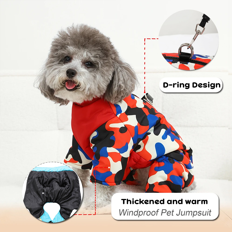 Chaquetón de invierno para perros y gatos, impermeable y reflejante con D-ringen para pequeños y medianos canes, bulldog y pug — imagen 10