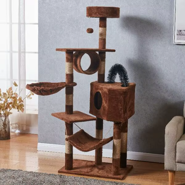 Gran Torre de Árbol para Gatos con Múltiples Hamacas, Torre de Rascar, Villa Training Aids, Muebles, Suministros de Productos para Mascotas — imagen 5