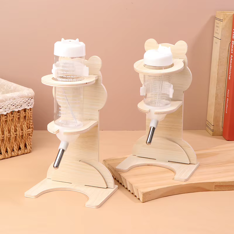 ●2 Piezas de Soporte Vertical para Botella de Agua de Bola para Hámster, Soporte de Madera Maciza en Forma de Rama, Dispensador de Agua para Ratones — imagen 5