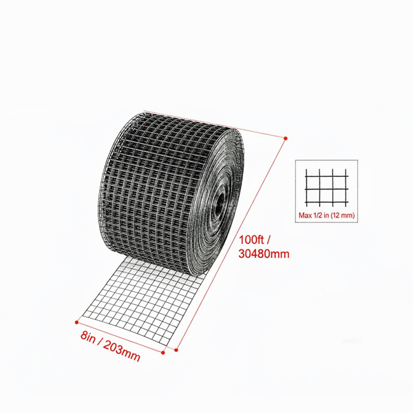 8inch X 1 00ft Solar Panel Bird Guard Kit, Rust-Proof PVC Coated Critter Guard Mesh With 1 00pcs Aluminum Fasteners — image 4