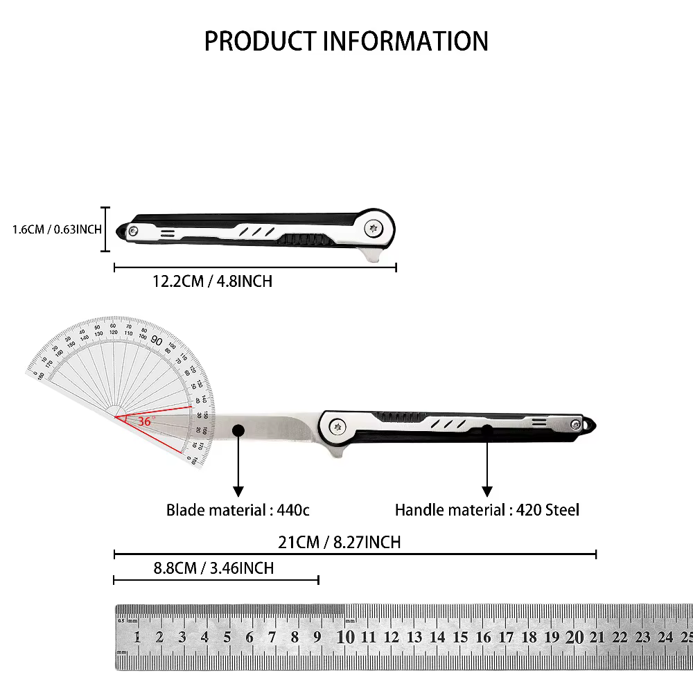 High Hardness Outdoor Knife 420 Steel Handle 440c Blade Pocket Folding Knife Portable EDC Fruit Tool Hiking Fishing Tool — image 6