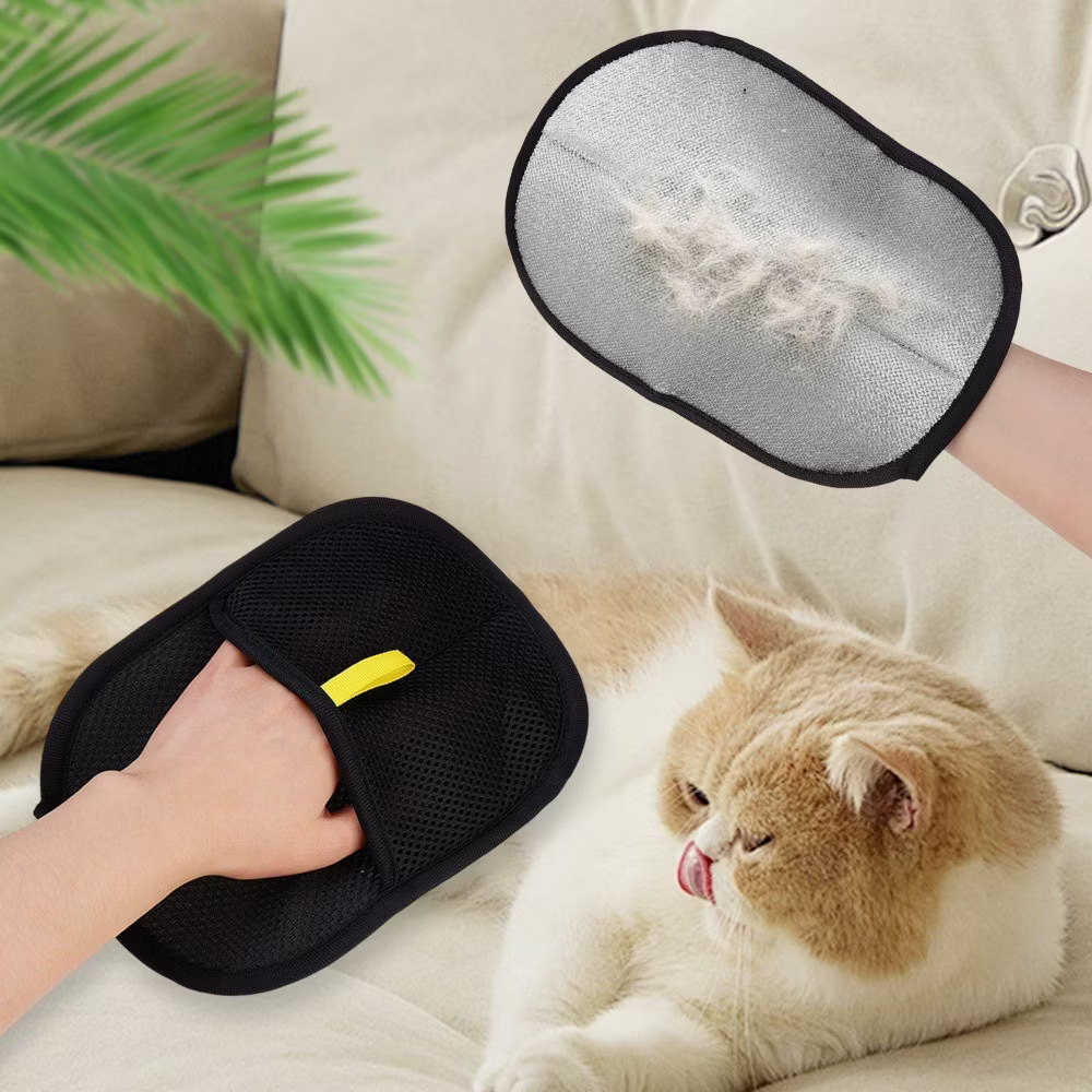 Pet static hair removal gloves household sofa clothes brush two-way adhesive hair removal gloves hair cleaning — image 1