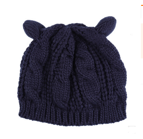 Gorro de Punto con Orejas de Gato, Otoño e Invierno — imagen 14