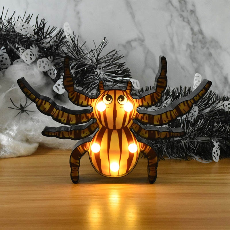 Halloween LED Lights Horror Pumpkin Ghost Bat Spider Night Lights Ornament Halloween Party Props Home Bar Table Lamp Decorations — image 12