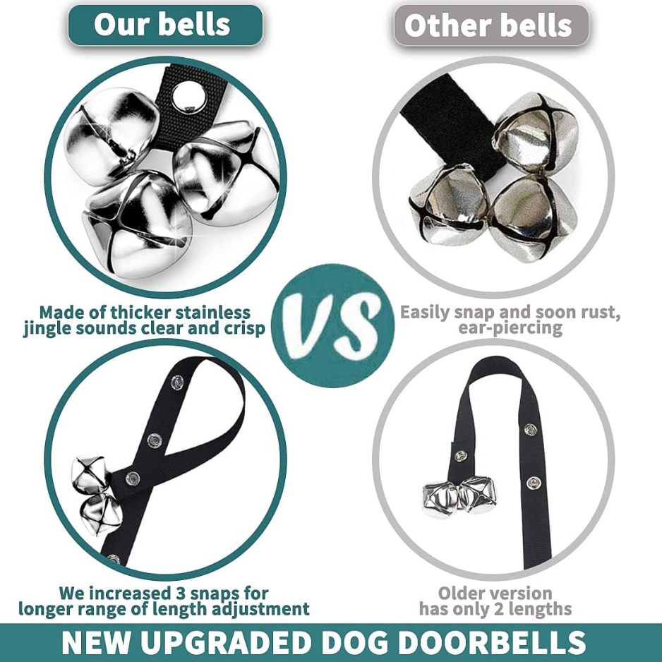 2PCS Dog Doorbells For Potty Training, Adjustable Puppy Training Bells, Extra-Large Loud Door Bells For Dogs — image 3