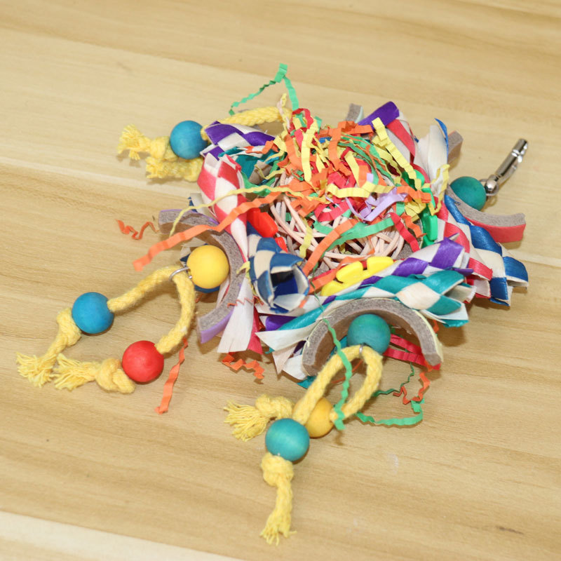 Decoración de Caja de Papel Colorido para Pájaros y Loros Pendiente Juguetes — imagen 7