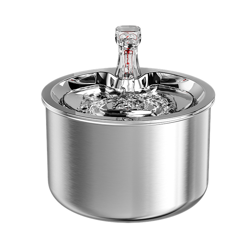 Stainless Steel Cat Water Dispenser Automatic Over-Circulation Flow Pet Smart Water Dispenser Cat And Dog Filter Drinking Bowl — image 2