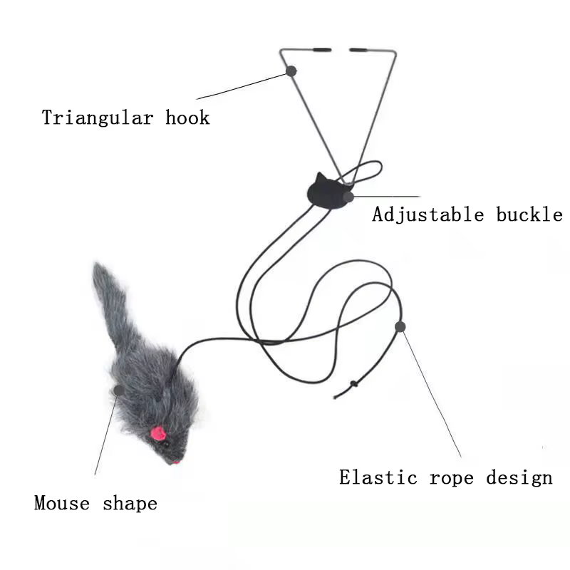 Palanca de gato que salta: juguete de estímulo para gatos con mango elástico y clip para puertas — imagen 4