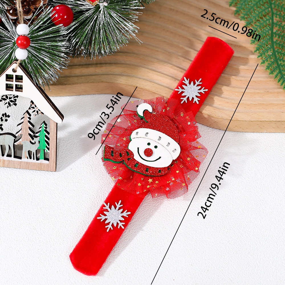 Christmas Plush Bracelet with Reindeer Cartoon Design Holiday Decoration Festive Gift — image 8