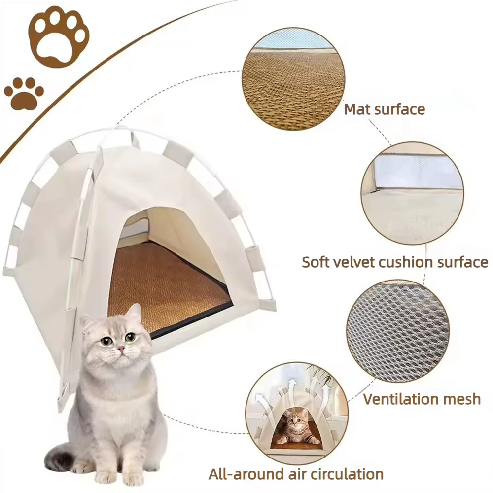 Cama Tenda para Mascotas: Casa, Accesorios, Almohadillas Cálidas, Muebles Sofá, Cestas, Camas, Kit de Tendas de Guisantes de Invierno para Gatitos — imagen 6