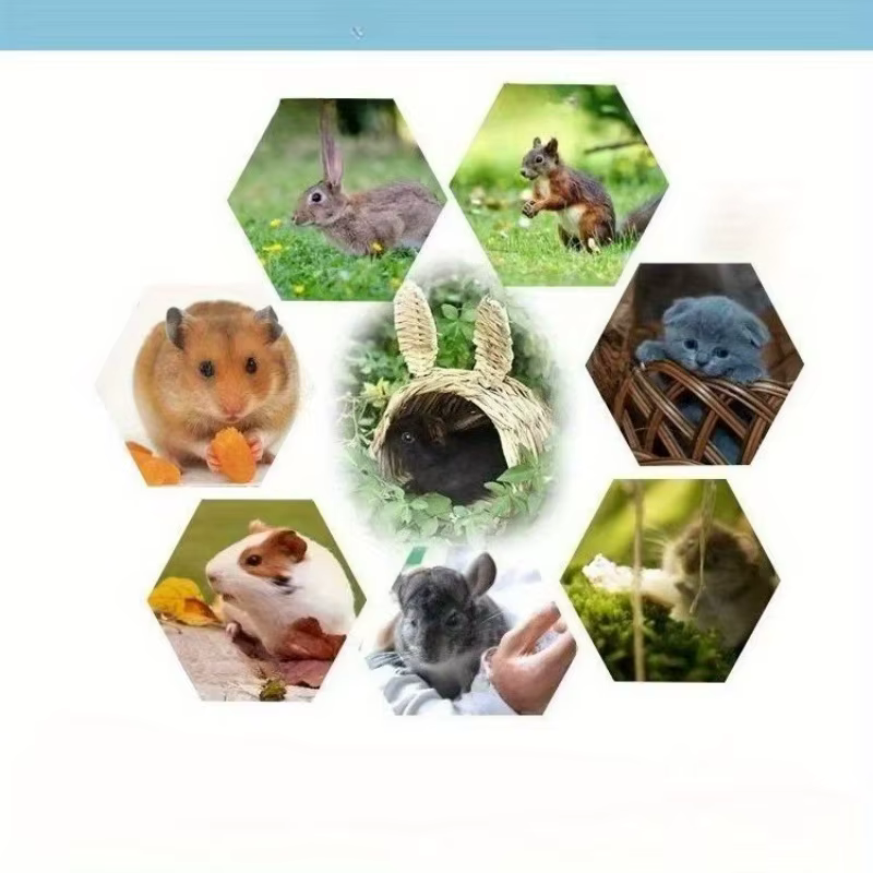 Caja de Paja para Conejo: Hogar de Paja Térmico para Conejos y Pequeños Animales — imagen 4