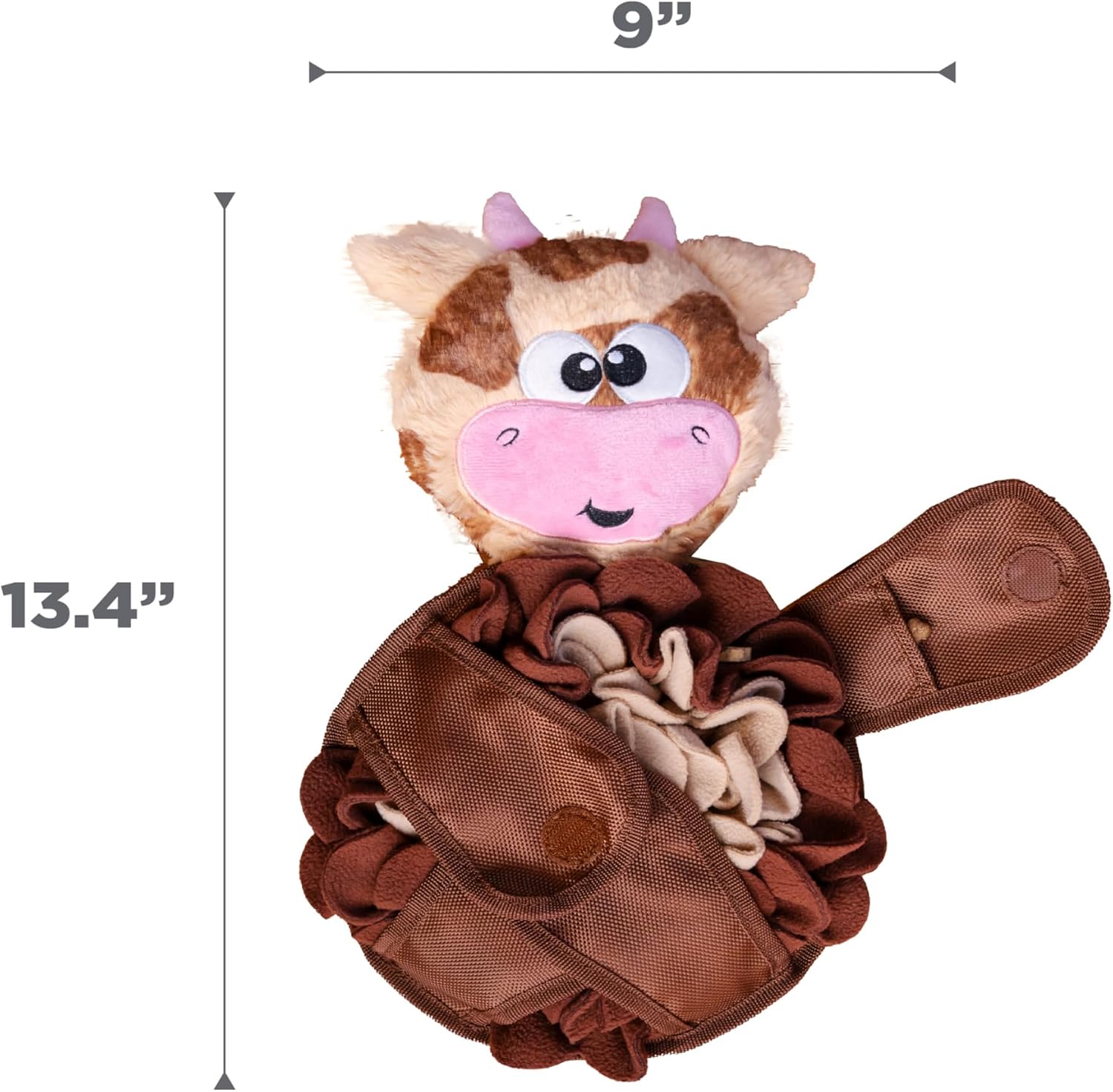 13.4-Inch Cow Snuffle Pal Squeaky Dog Toy, Interactive Plush Enrichment Toy For Foraging And Play — image 5