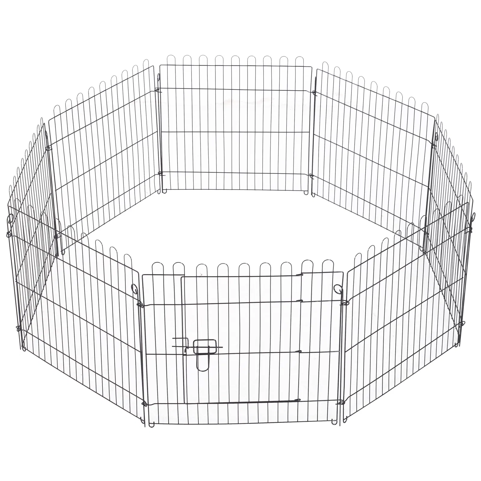 24inch 8-Panel Dog Playpen Octagon Pet Exercise Playpen Crate Foldable Dog Cage Pen Puppy Kennel, Black — image 1