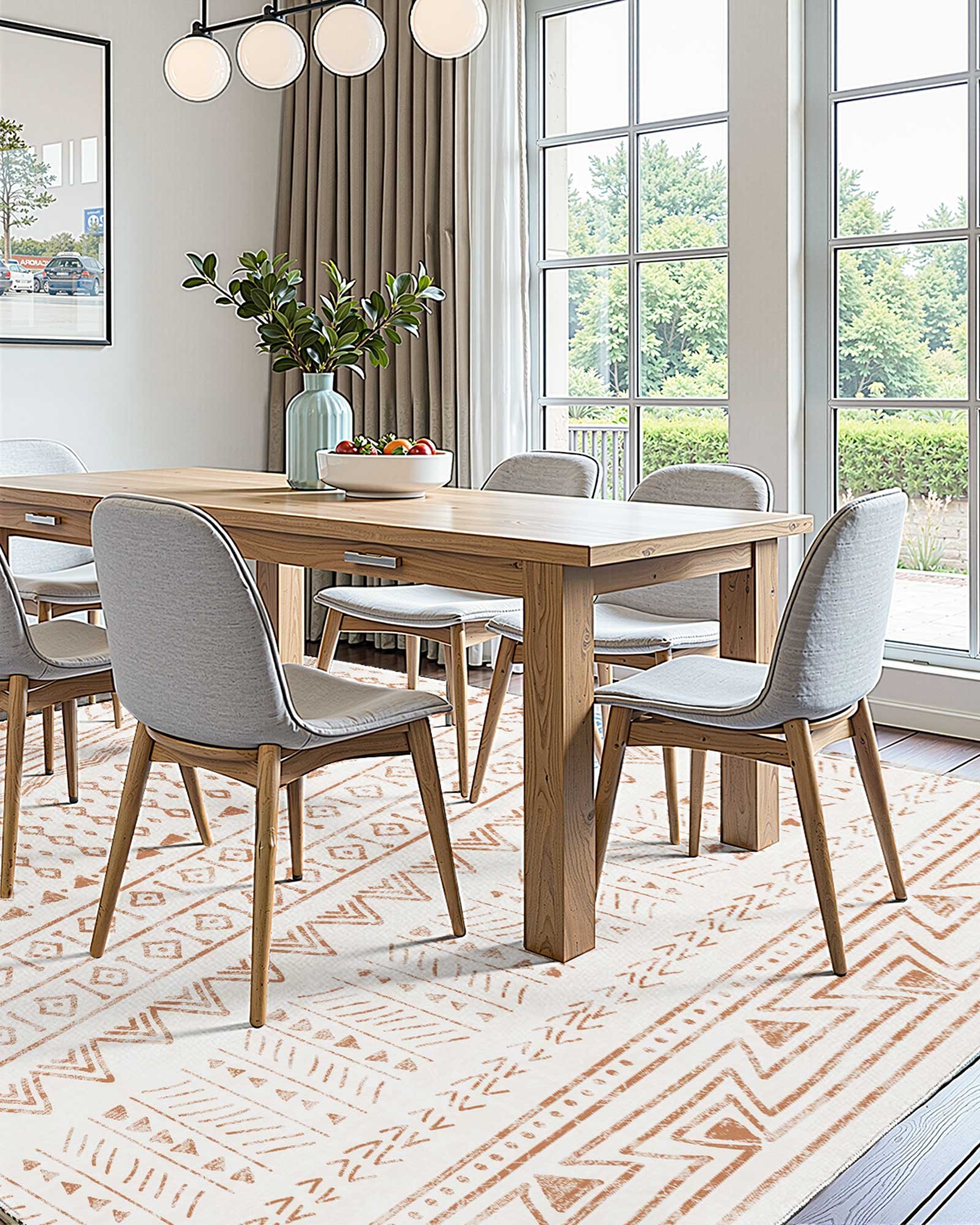 Area Rug, 5 X 8 Ft Large Washable Rug, Non-Slip And Tear-Resistant Soft Carpet, Pet & Child Friendly Modern Area Rugs, Indoor Mat For Bedroom, Office, Living Room, Kids Room, Entryway, Beige — imagen 5