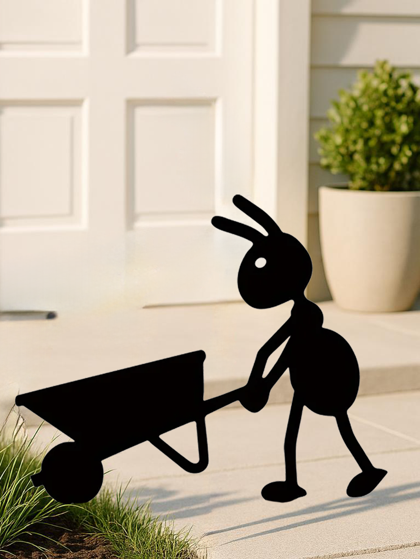 Estatua de Gato Negro Gótico Elegante para Jardín en Metal — imagen 4