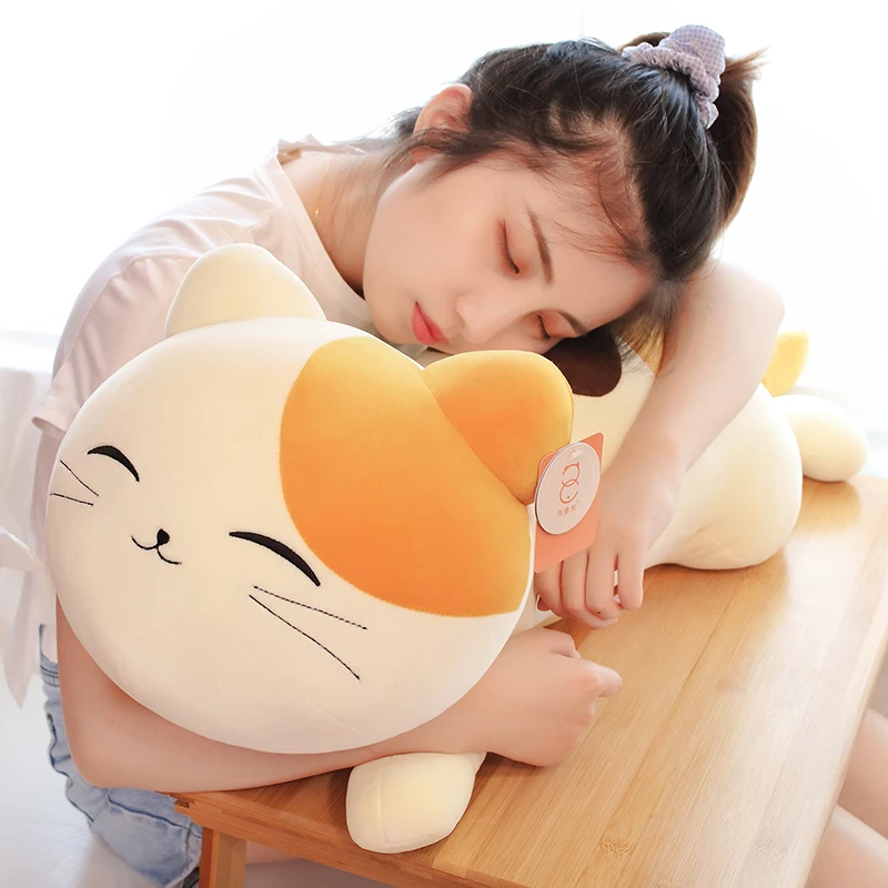 Cartoon Crouching Cat Doll Plush Toy Little Cat Doll Strip Pillow Sofa Cushion Female — image 7