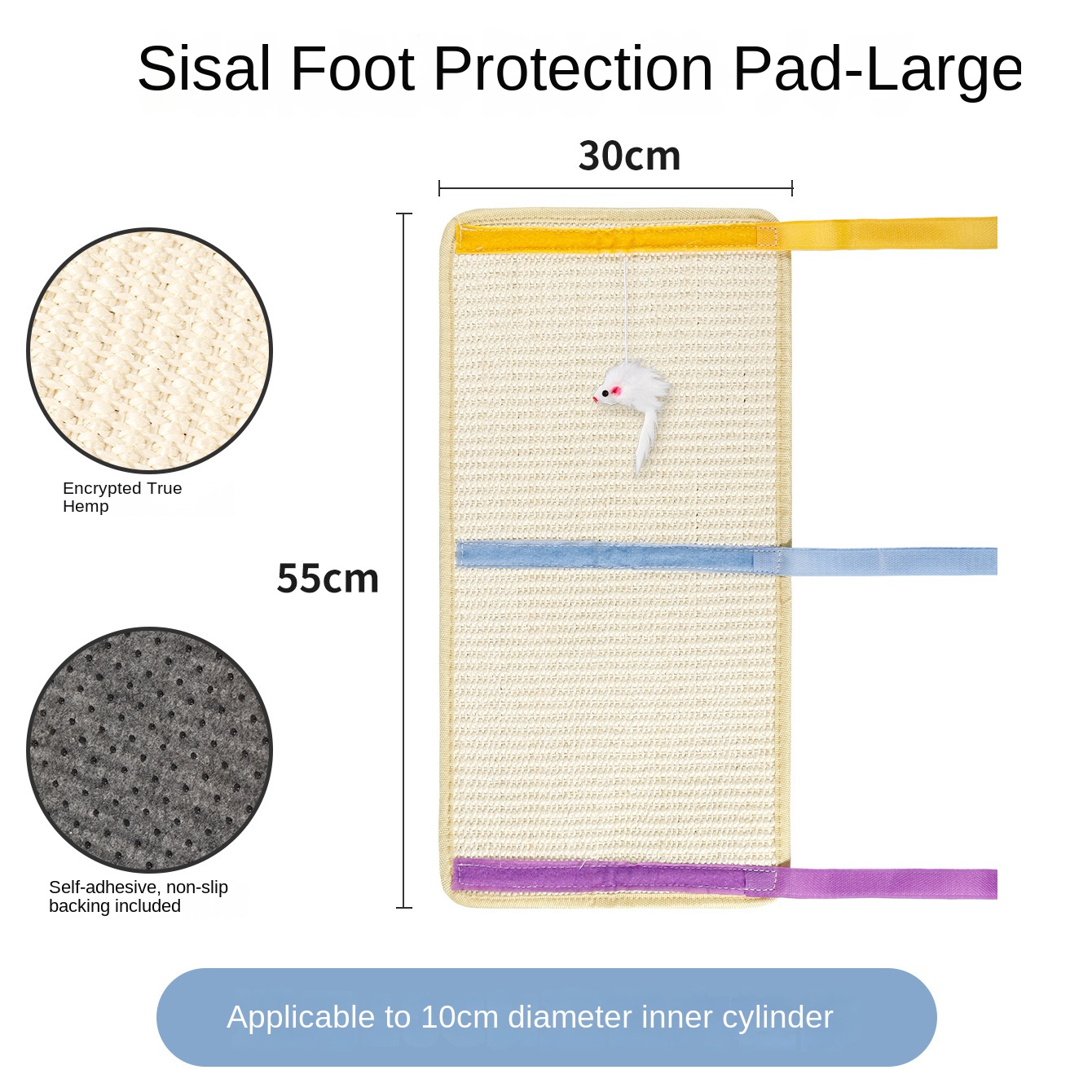 Artistic Jute Cat Scratcher Wall-Mounted Vertical Cat Scratch Pad Non-Shedding Cat Toy — image 9