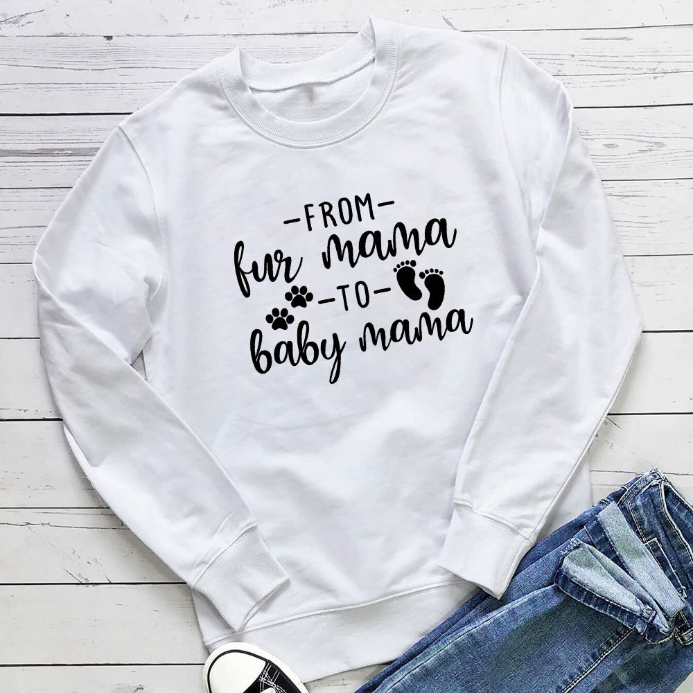 From Fur Mama to Baby Mama letter printed hoodie — image 3