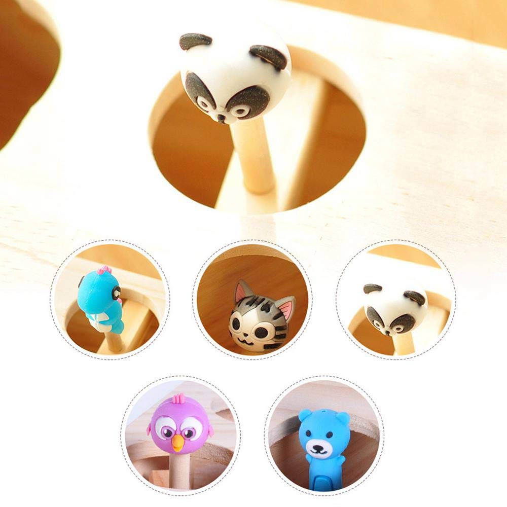 Juguete Interactivo de Madera Sólida para Gatos con Cinco Agujeros y Hoyo de Ratón — imagen 4