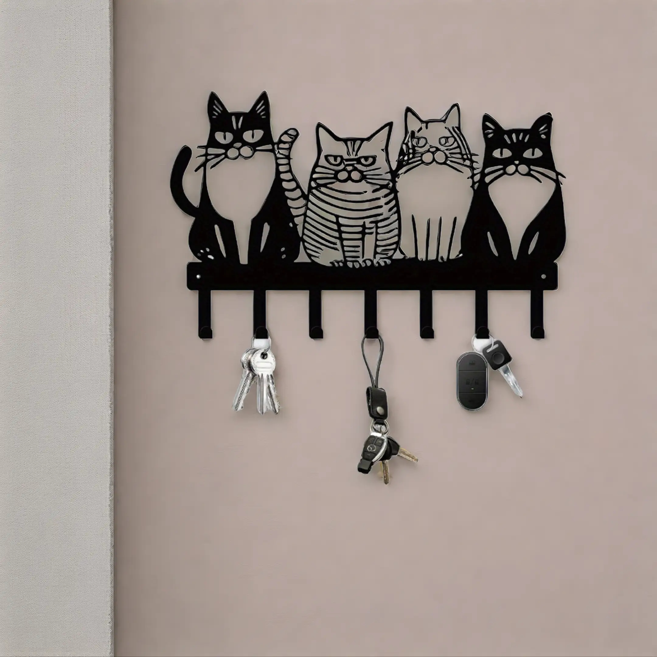 Set de Ganchos de Pared con Diseño de Gato - Decoración Tierna y Práctica Estilo Granja — imagen 7
