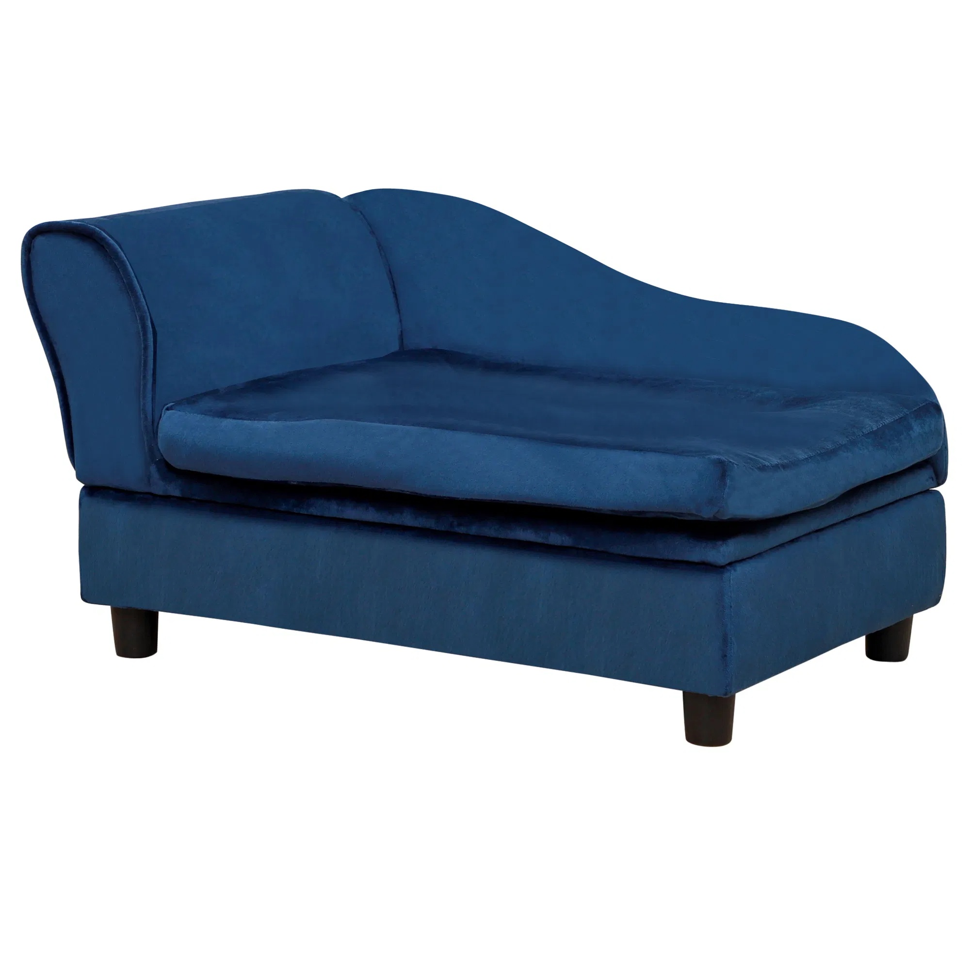 Pet Sofa Bed With Storage, Cushy Couch For Cats And Small Dogs, Soft Foam Couch, Modern Pet Furniture, Blue — image 6