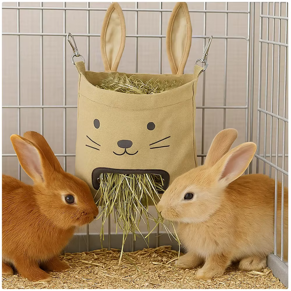 Nueva Bolsa de Alimento para Conejo en Forma de Saco de Paja Colgante, Paquete Completo de Raciones con Múltiples Colores Disponibles, Suministros para Pequeños Animales — imagen 1