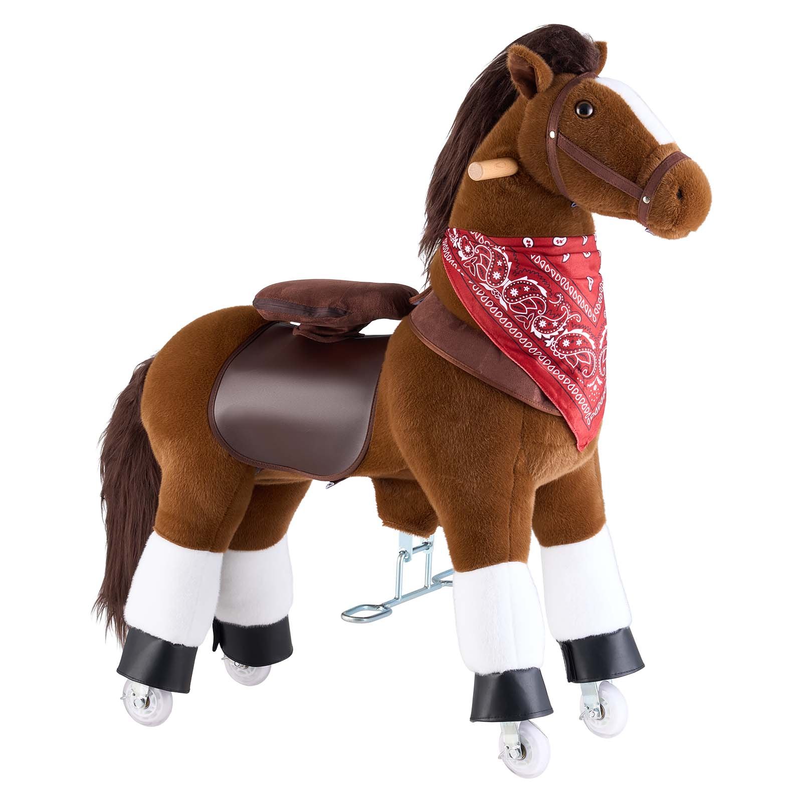 Caballo de montar para niños, juguete sin batería, ruedas suaves con anillo de detención anti-rodadura, asiento elevado mejorado, manijas, pedales resistentes, capacidad máxima 79 kg para edades a partir de 6 años — imagen 1