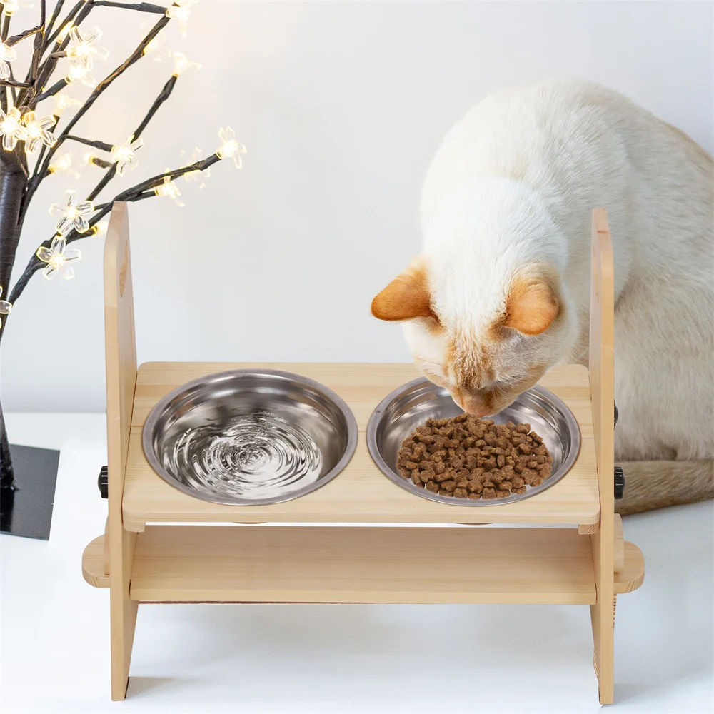 Palo Elevado para Comida y Agua de Perro con Rueda de Ajuste - Estación para Alimentar Grandes, Medianos y Pequeños Canes — imagen 4