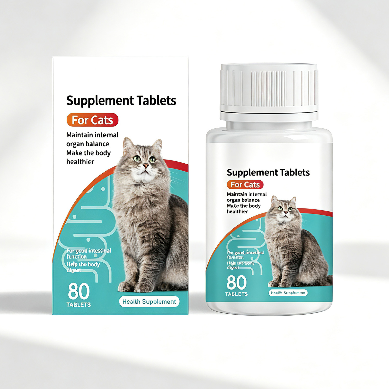 Suplementos Probióticos para Gatos en Tabletas - Apoyo a la Salud Intestinal y Digestiva con Vitamina B2 y Selenio, Cuidado Inmunológico, Piel y Visión — imagen 1