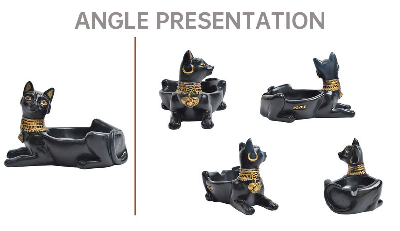 Ashtray Ornament Creative Egyptian Anubis & Cat & pharaoh Ashtray Resin Crafts office living room desktop home decoration — image 5