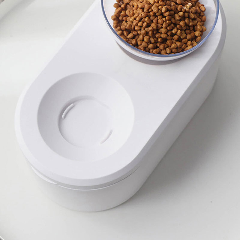 Multifunctional Pet Double Bowl Cat Bowl Dog Bowl Grain Storage Neck Guard Oblique Mouth Double Bowl Pet Food Bowl — image 3