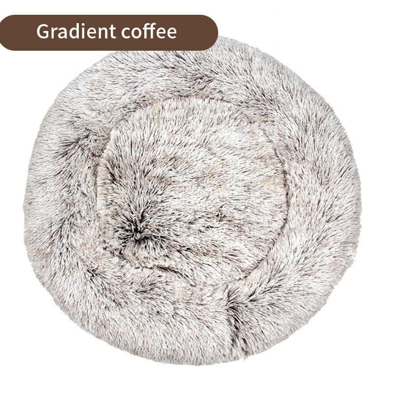 Dog Kennel Cat Kennel Plush Round Gradual Change Pet Kennel Dog Bed Winter Mat Gradual Change Pet Mattress Pet Supplies — image 7