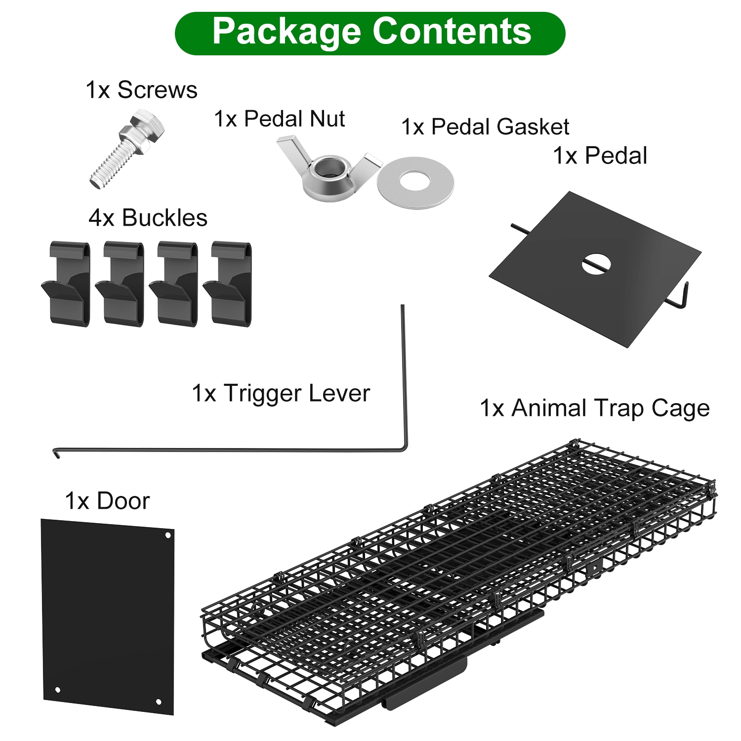 Live Animal Cage Trap For Animals Humane Galvanized Iron Trap Cage For Raccoons Armadillos Foxes Opossums Muskrats Beavers 26in 32in 40in Size Options — image 3