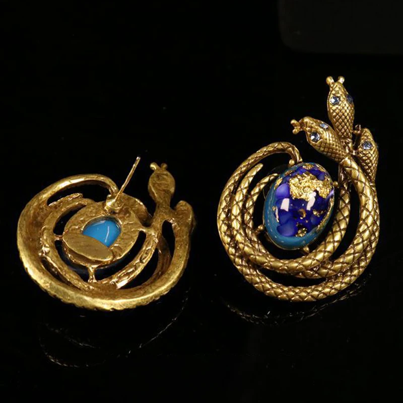 Vintage Creative Snake and Flower spilla gioielli da donna spille regali di gioielli con ciondoli per feste — image 3