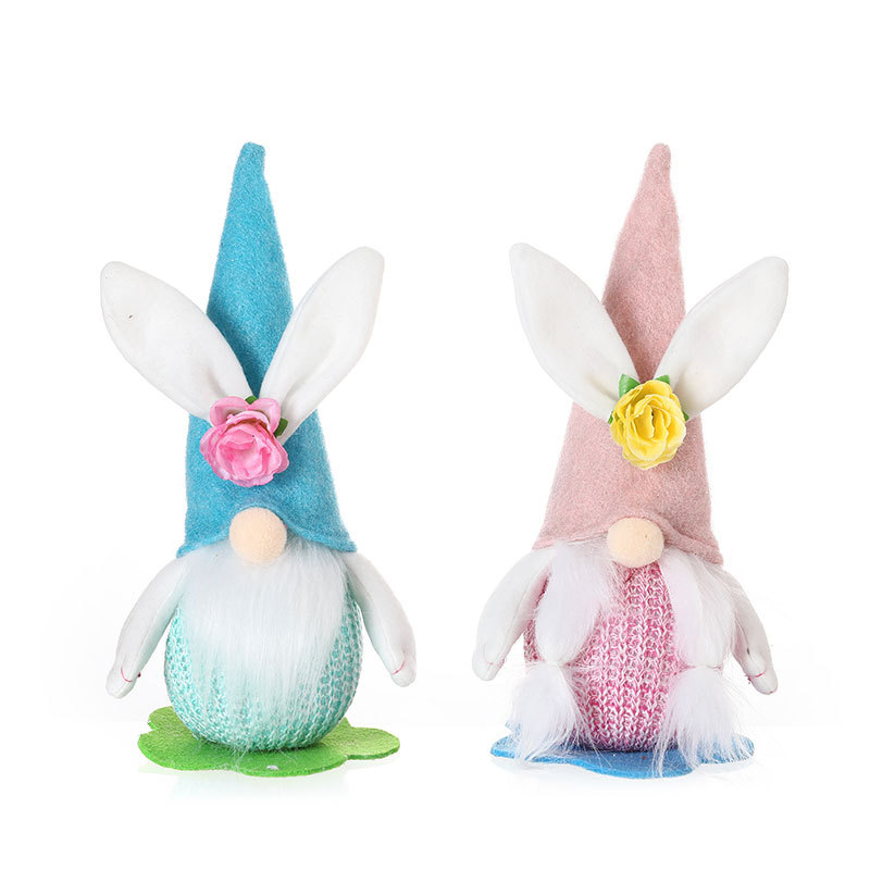 Decoración de Pascua Iluminada Muñeca Gnomo Sin Cara de Conejo para Ventana — imagen 5