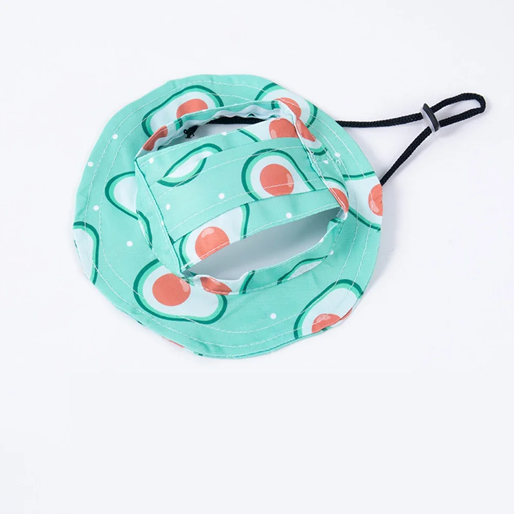 Fashion Dog Hat Adjustable Pet Bucket Hats with Ear Holes Summer Outdoor Round Brim Sun Hat for Samll Dogs Cats Pet Supplies — image 5