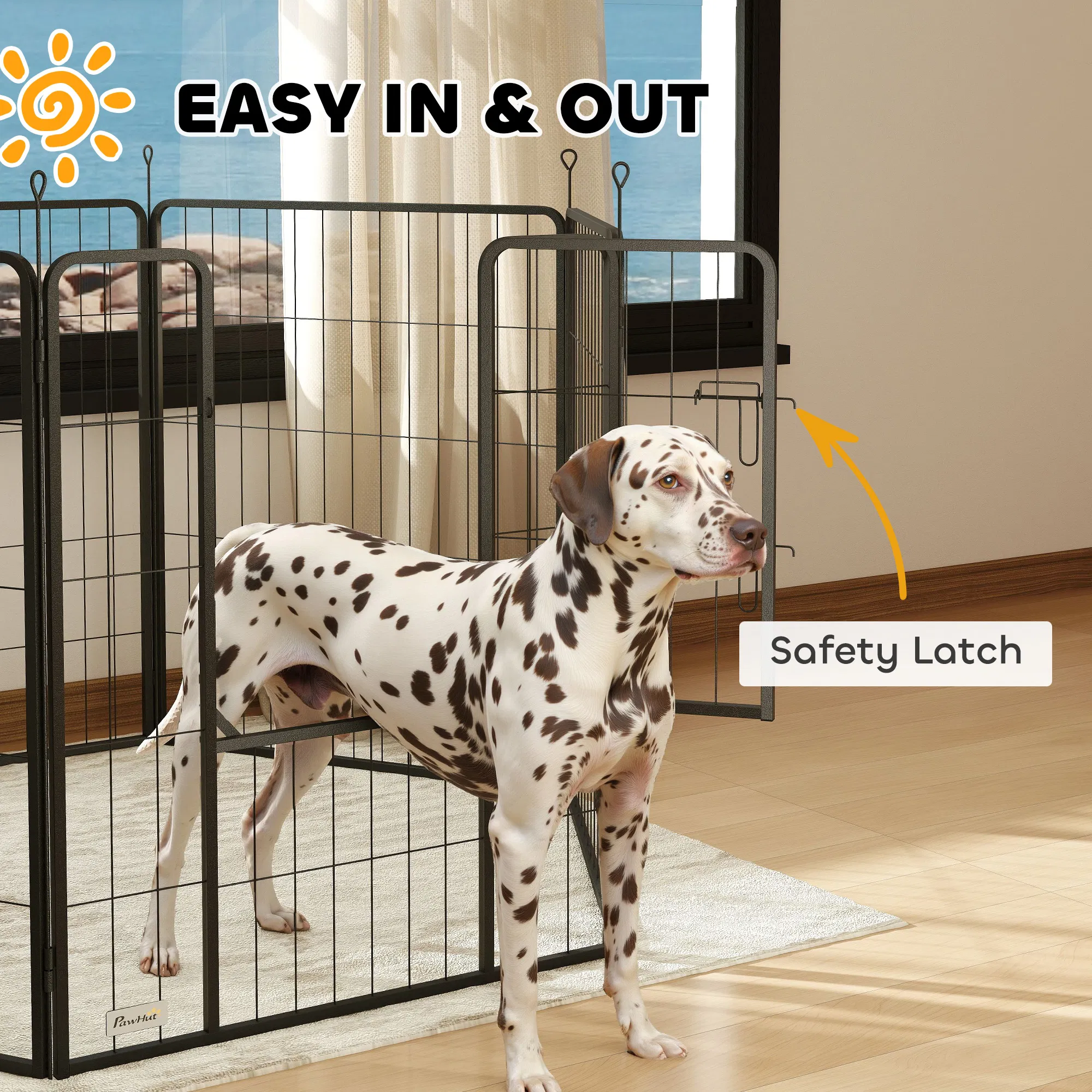 Heavy Duty Dog Playpen with Door for Large Dogs, 6 Panels, 39"H — image 5