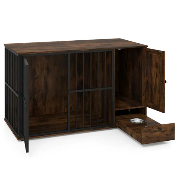 Mesa de Comedor para Perros 2 en 1 con Alimento Automático, Tubo Metálico Resistente a Mordeduras para Canes Pequeños y Medianos — imagen 5