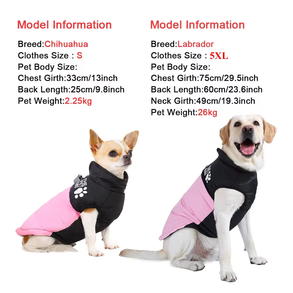 Warm Winter Pet Clothes Windproof Dog Jacket Coat For Small Big Dogs Labrador Costume French Bulldog Golden Retriever Outfits — image 5