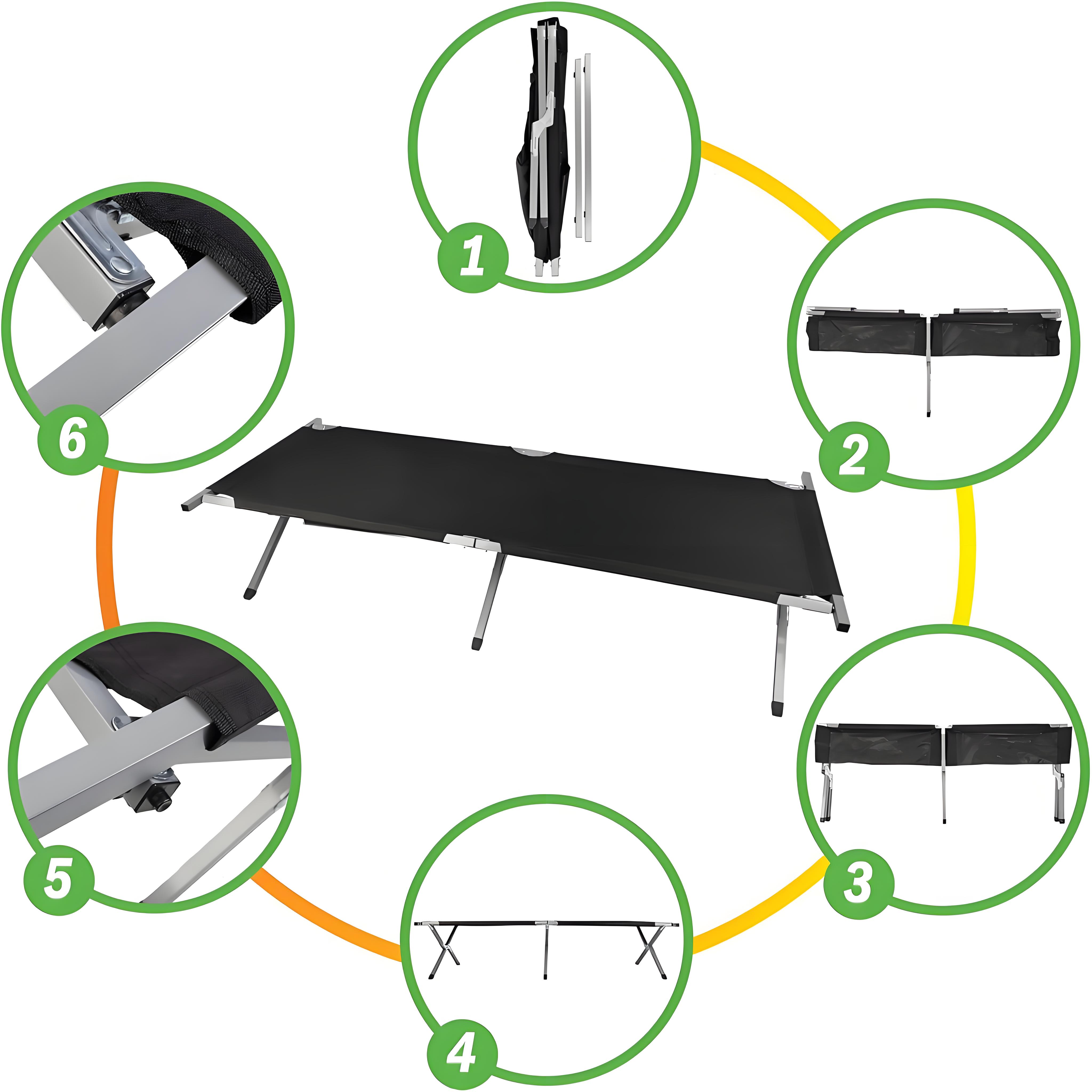 Marching Bed Outdoor Camping Bed, Foldable Lightweight Bed, Portable Camping Bed With Portable Bag, Suitable For Adult Hiking And Hunting Trips Black — image 4